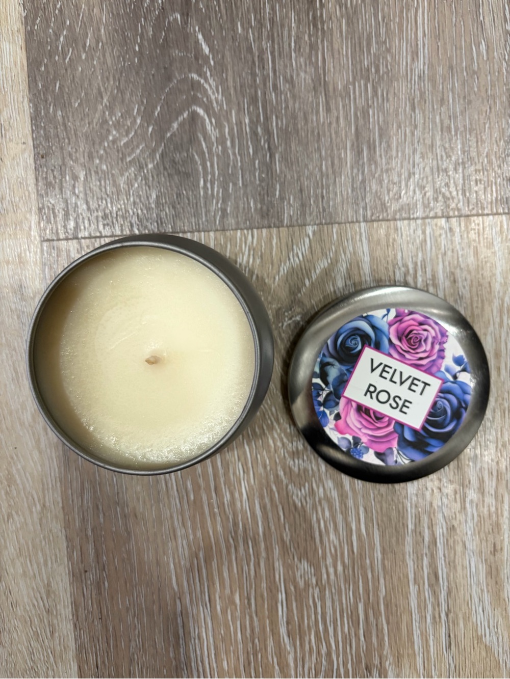 Velvet Rose Scented Tin Candle - Cream